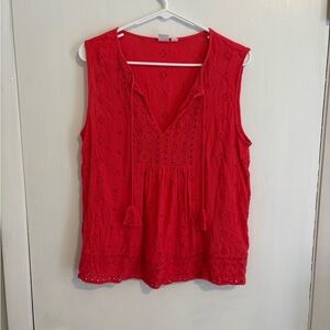 GAP Coral Eyelet Sleeveless Top